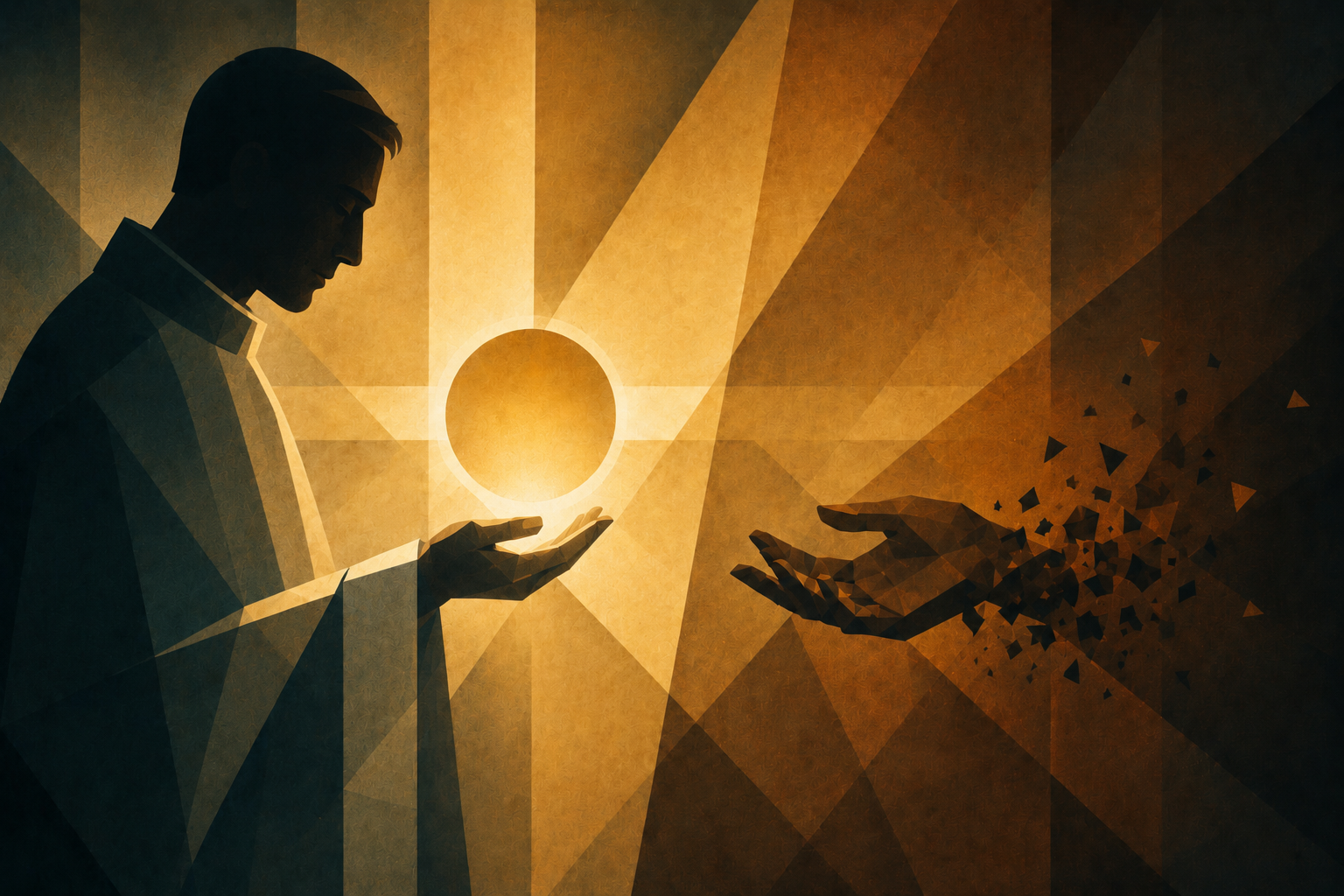 Ilustração editorial sobre o Sermão da Quarta Dominga do Advento, de Padre Antônio Vieira, simbolizando a redenção em Cristo e a perda espiritual do homem diante dos nadas do mundo.